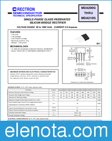 Rectron MDA200G datasheet