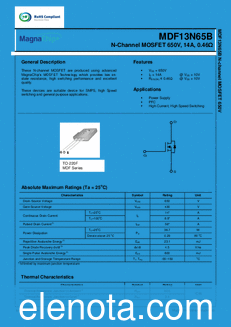 MagnaChip Semiconductor Ltd. MDF13N65B datasheet