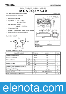 Toshiba MG50Q2YS40 datasheet