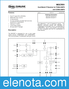 Zarlink Semiconductor MGCR01 datasheet