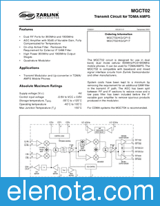 Zarlink Semiconductor MGCT02 datasheet