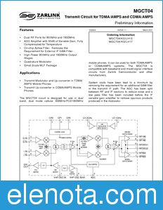 Zarlink Semiconductor MGCT04 datasheet
