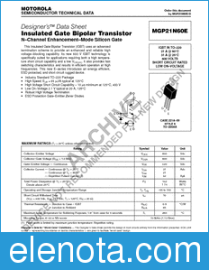 ON Semiconductor MGP21N60E datasheet