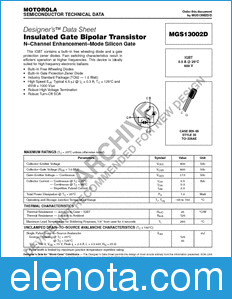 ON Semiconductor MGS13002D datasheet
