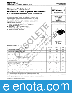 ON Semiconductor MGW20N120 datasheet