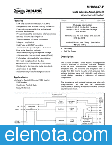 Zarlink Semiconductor MH88437-P datasheet