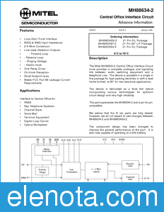 Zarlink Semiconductor MH88634-2 datasheet