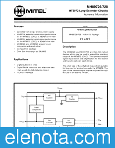 Zarlink Semiconductor MH89726 datasheet