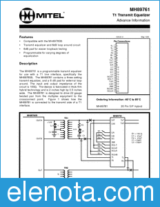 Zarlink Semiconductor MH89761 datasheet