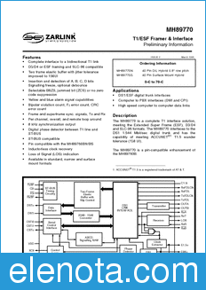 Zarlink Semiconductor MH89770N datasheet