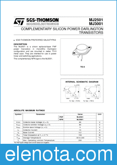 STMicroelectronics MJ3001 datasheet