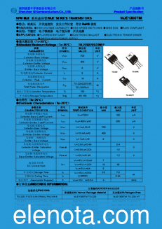 Shenzhen Tiro Semiconductor MJE13007M datasheet