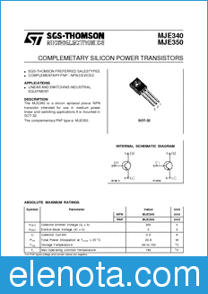 STMicroelectronics MJE340 datasheet
