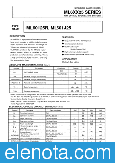 Mitsubishi ML6XX25 datasheet
