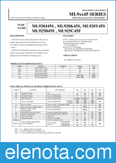 Mitsubishi ML920J45S datasheet
