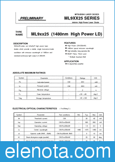 Mitsubishi ML9XX25 datasheet
