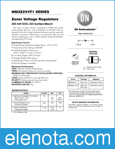 ON Semiconductor MM3Z2V4T1 datasheet