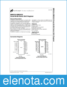 National Semiconductor MM5034 datasheet
