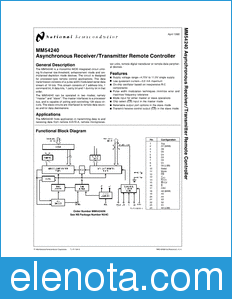 National Semiconductor MM54240 datasheet
