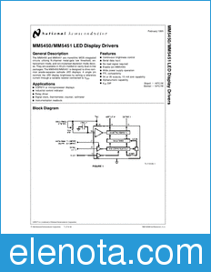National Semiconductor MM5450 datasheet