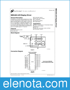 National Semiconductor MM5480 datasheet