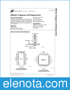 National Semiconductor MM5484 datasheet