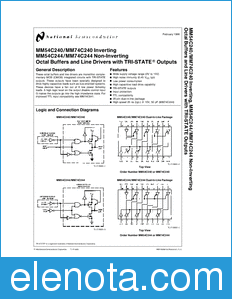 National Semiconductor MM54C240 datasheet