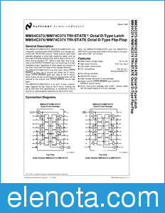 National Semiconductor MM54C373 datasheet