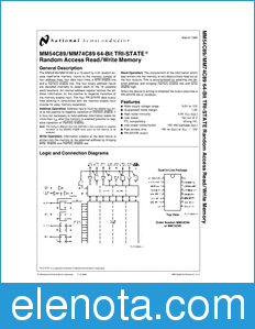 National Semiconductor MM54C89 datasheet