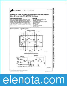 National Semiconductor MM54C941 datasheet