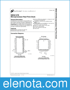 National Semiconductor MM58167B datasheet