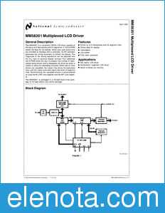 National Semiconductor MM58201 datasheet