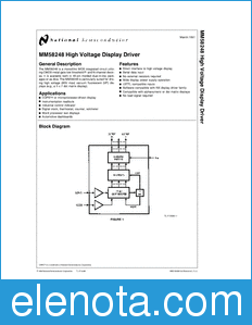 National Semiconductor MM58248 datasheet