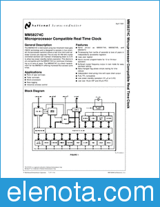 National Semiconductor MM58274C datasheet