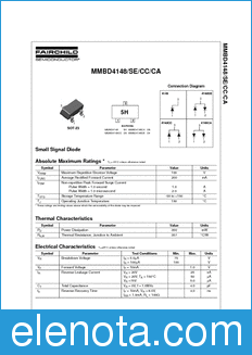 Fairchild MMBD4148CA datasheet
