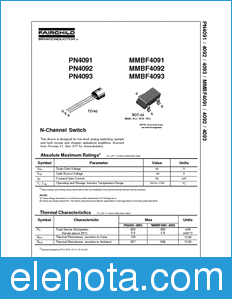 Fairchild MMBF4092 datasheet