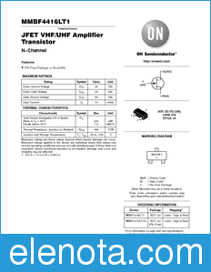 ON Semiconductor MMBF4416LT1 datasheet