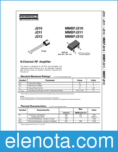 Fairchild MMBFJ212 datasheet