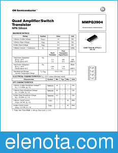 ON Semiconductor MMPQ3904 datasheet