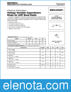ON Semiconductor MMVL229AT1 datasheet