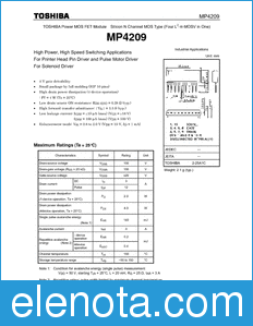 Toshiba MP4209 datasheet