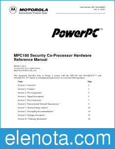Motorola MPC180HWRM datasheet