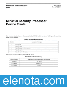 Freescale MPC190CE datasheet