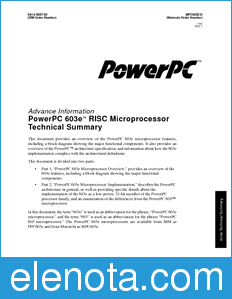 Motorola MPC603E datasheet