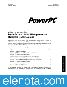 Motorola MPC604EC datasheet