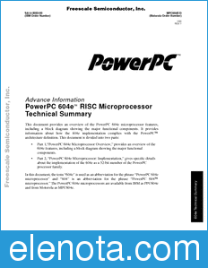 Freescale MPC604E datasheet