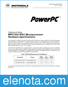 Motorola MPC750EC datasheet