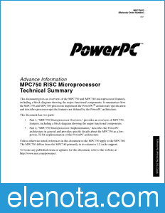 Motorola MPC750 datasheet