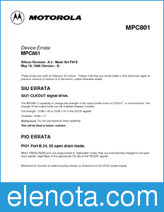 Motorola MPC801DEA2 datasheet