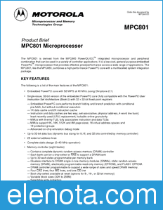 Motorola MPC801PB datasheet